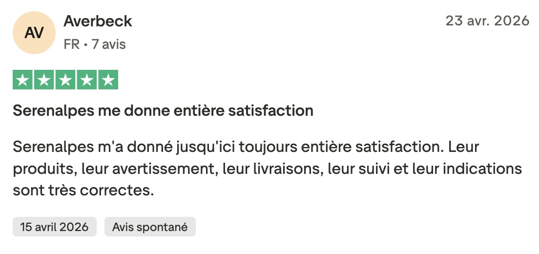 Avis Trustpilot Serenalpes