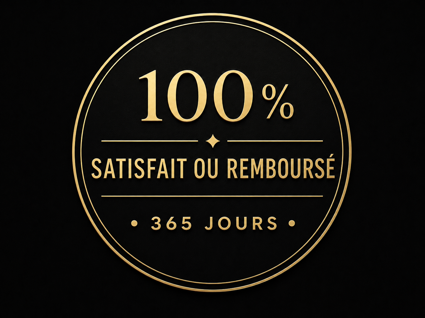 Garantie 100 % satisfait ou remboursé